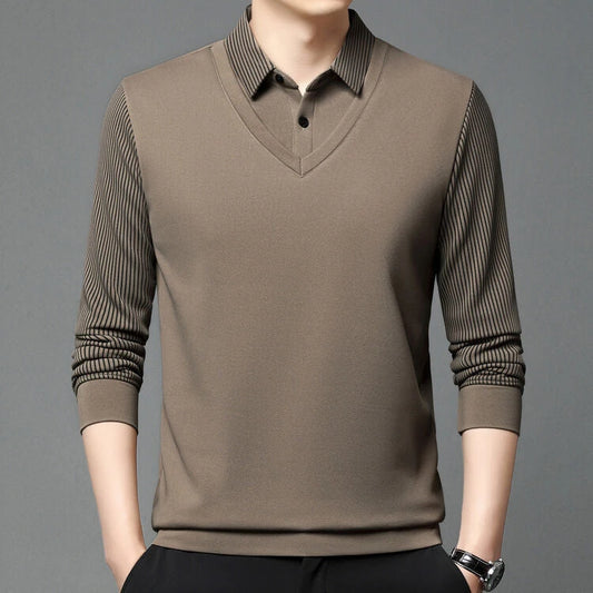 City Striped Layered Shirt Top