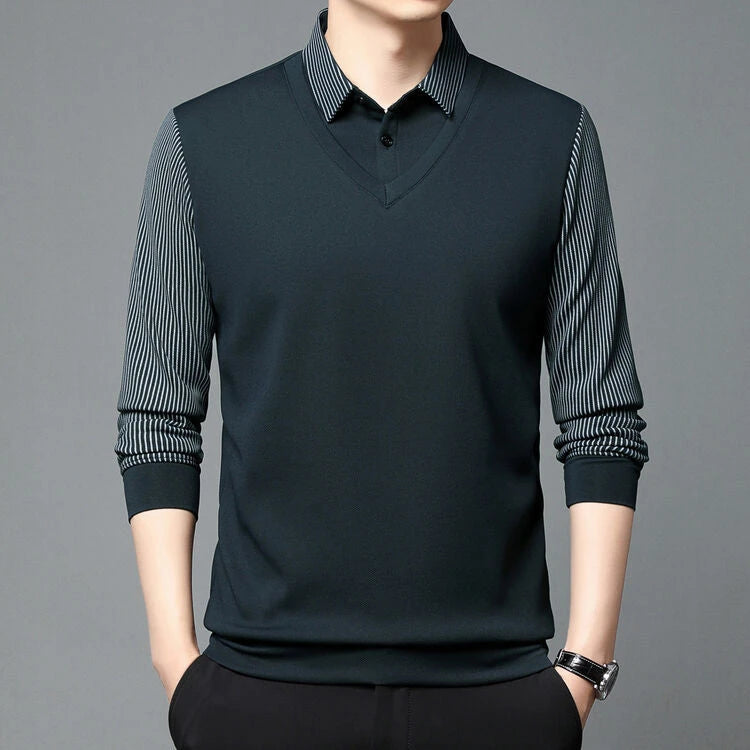 City Striped Layered Shirt Top