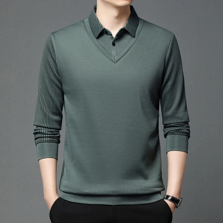 City Striped Layered Shirt Top
