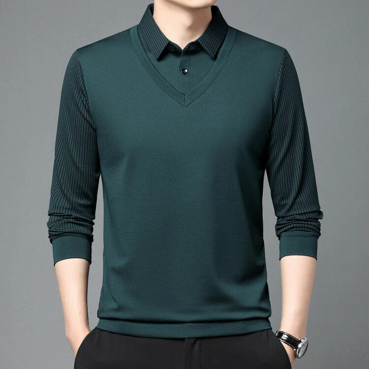 City Striped Layered Shirt Top