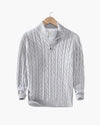 Cotton Cable Knit Half-Zip Sweater
