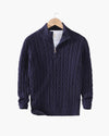 Cotton Cable Knit Half-Zip Sweater