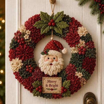 🔥49% OFF – Last Day! 🎄 3D Fabric Embroidery Wreath DIY Kit
