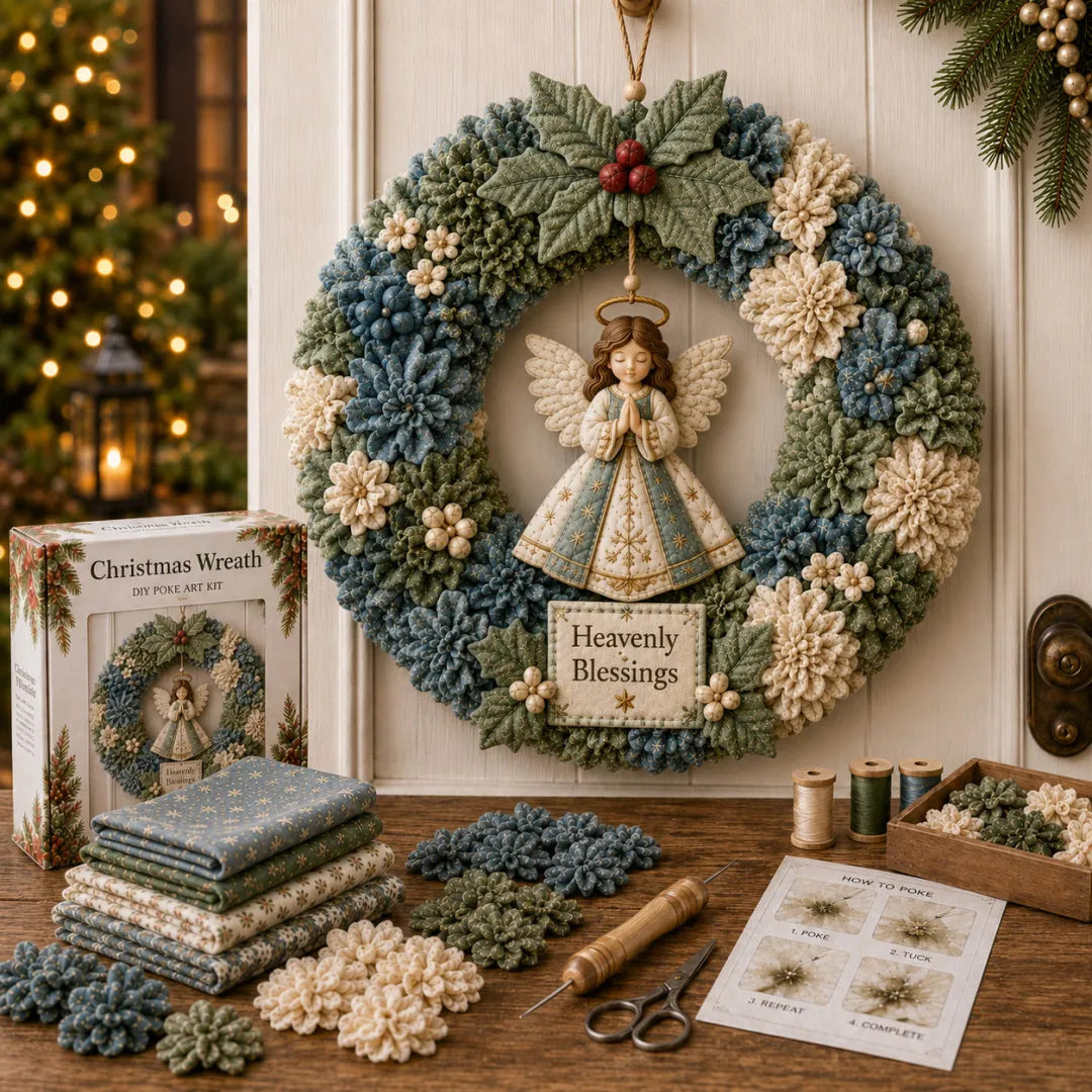 🔥49% OFF – Last Day! 🎄 3D Fabric Embroidery Wreath DIY Kit