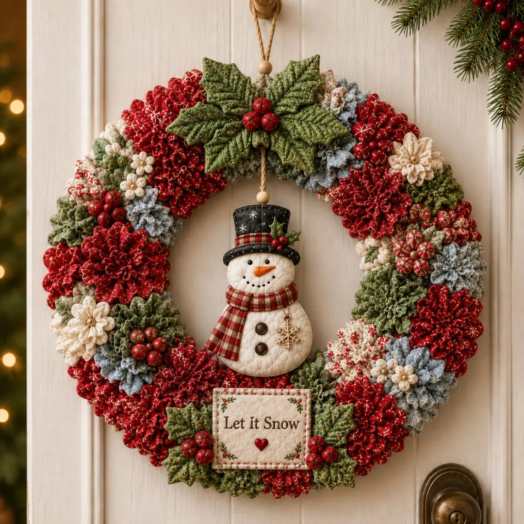 🔥49% OFF – Last Day! 🎄 3D Fabric Embroidery Wreath DIY Kit